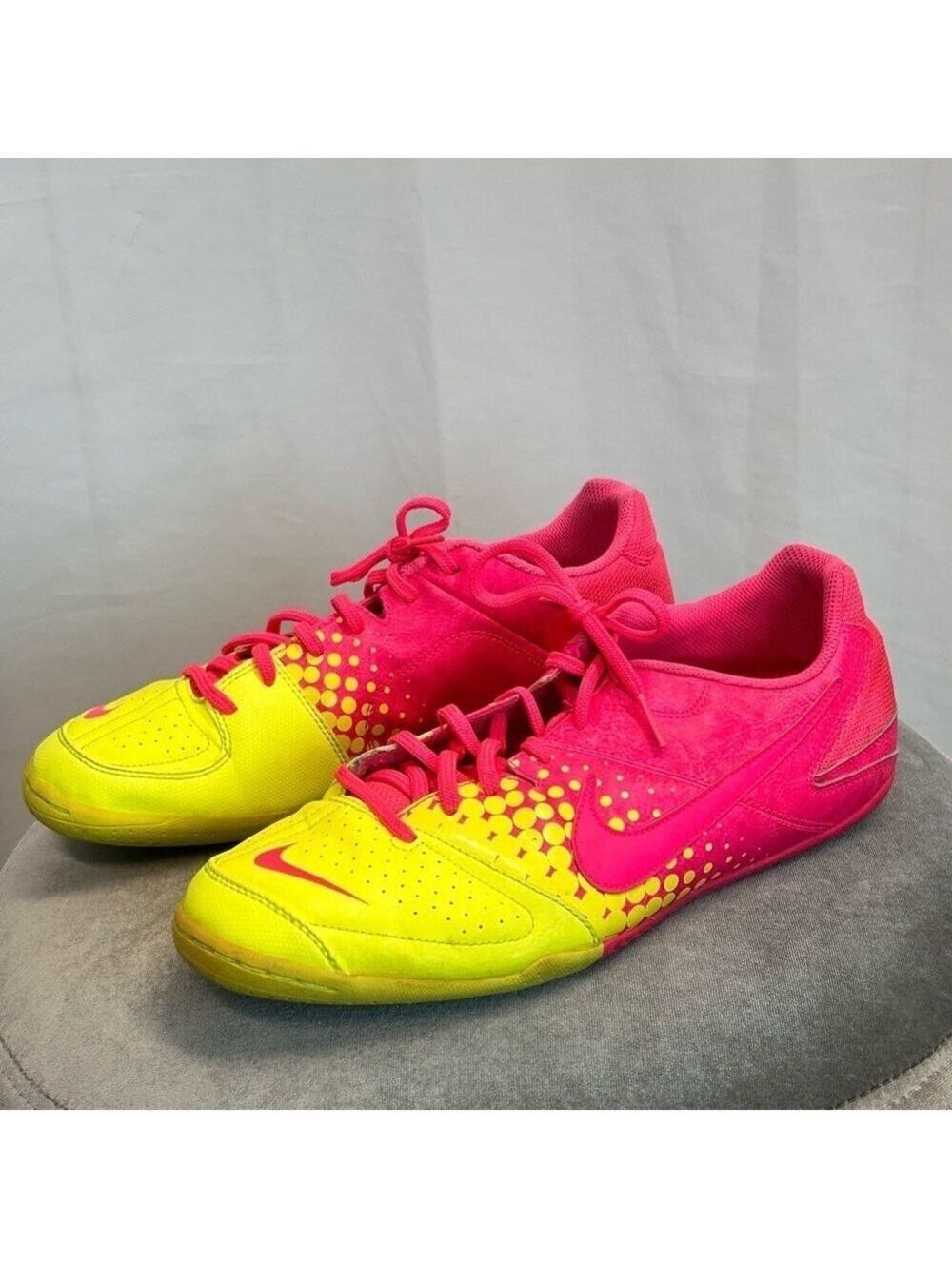 Nike neon fluorescent pink yellow women’s soccer running shoes 9.5